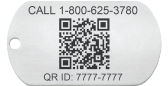 QR Code Dog Tag Medical ID Necklace, Silver, pemblem image number 0